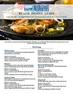 Restaurant Guide for South Brunswick County North Carolina